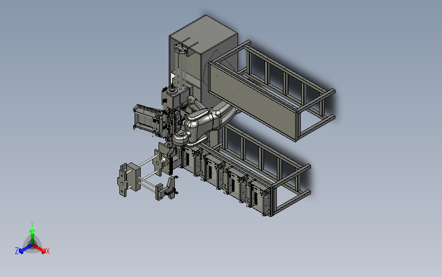 自动给料机车床3D模型图纸 STP格式