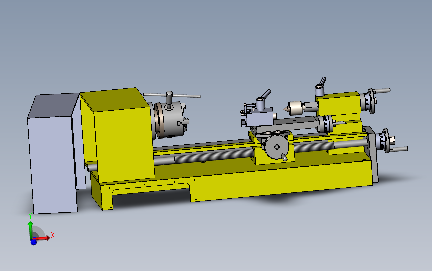 lathe md65车床简易模型3D图纸 Solidworks设计