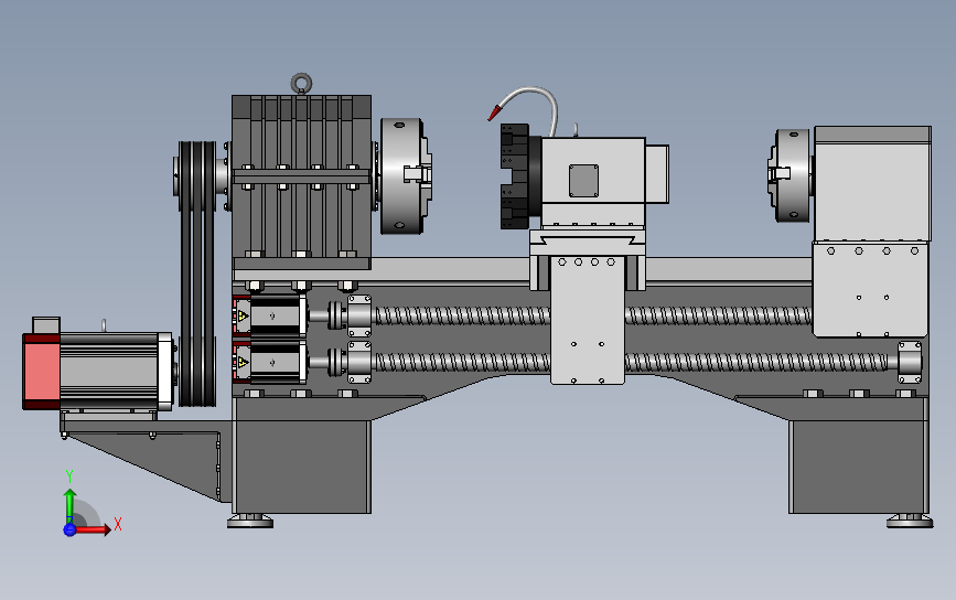 国内某品牌双轴数控车床逆向工程3D模型图纸 Solidworks设计