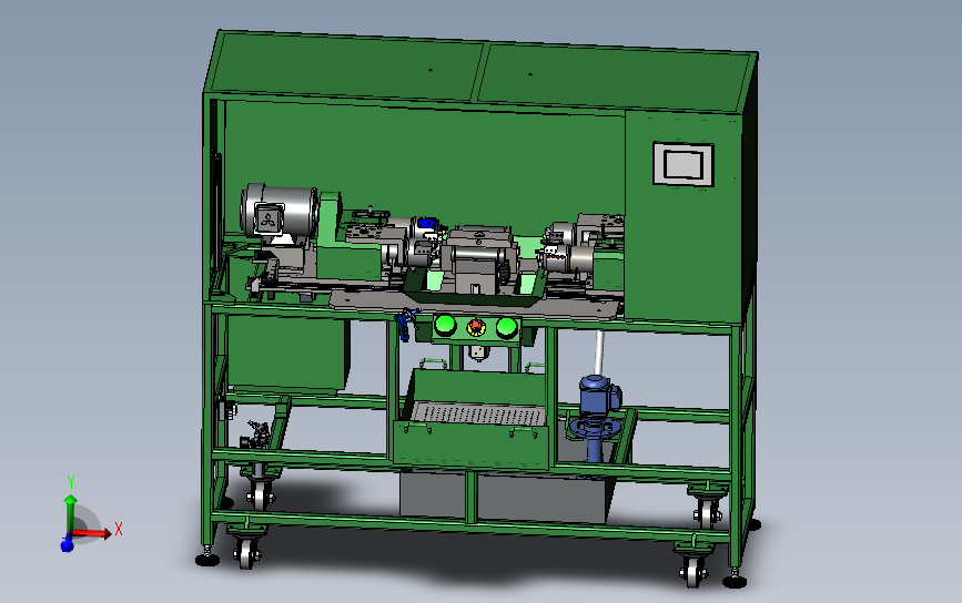 精密四轴小车床3D模型 Solidworks设计