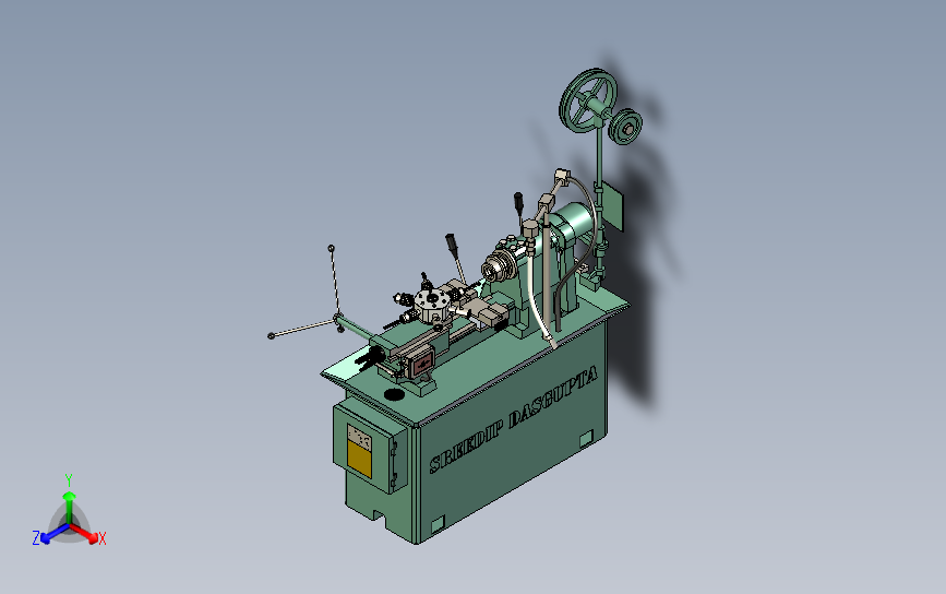 Turret Lathe Machine车床3D数模图纸 STEP格式