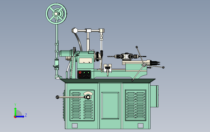 Turret Lathe Machine车床3d数模图纸 Step格式 Step 模型图纸下载 懒石网