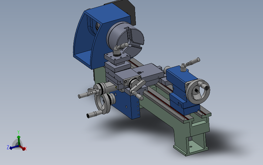 D180x300V车床模型3D图纸 Solidworks设计