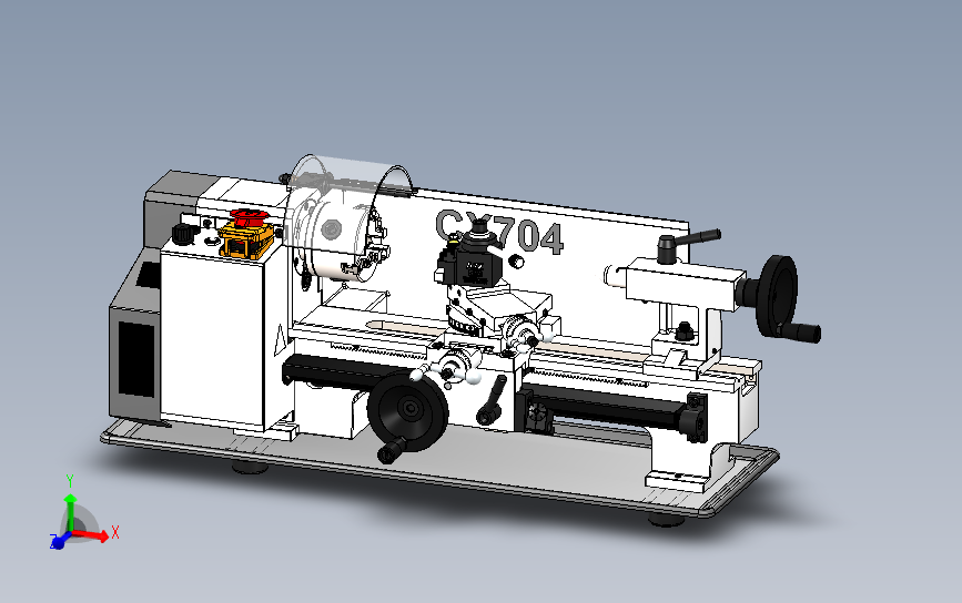 小型数控车床cx704模型3D图纸 Solidworks设计