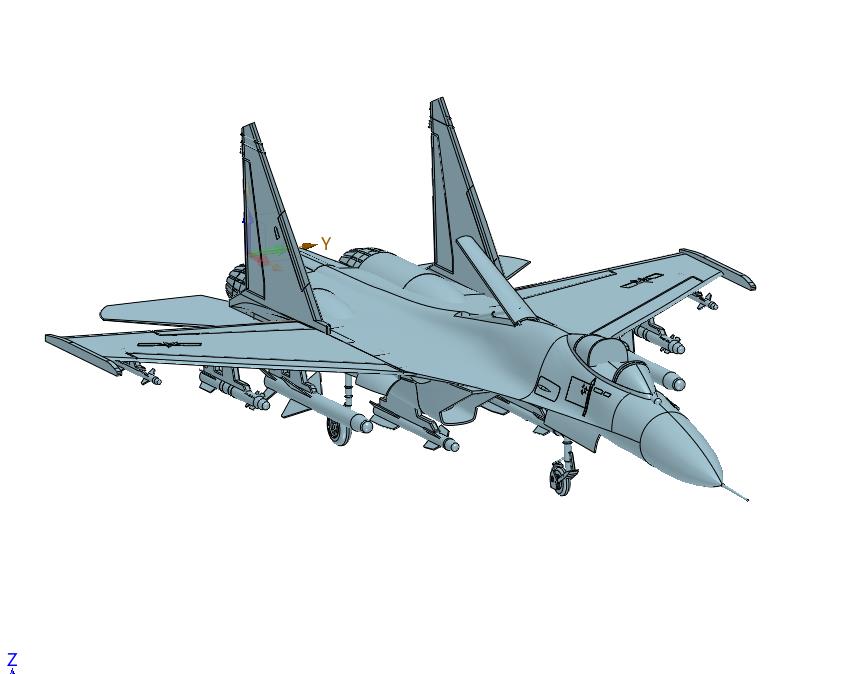 歼11B战斗机模型静态仿真飞机