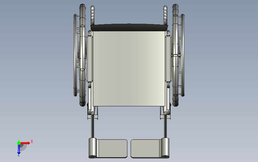 软座轮椅残疾人便携轮椅车折叠轻便 俯视图