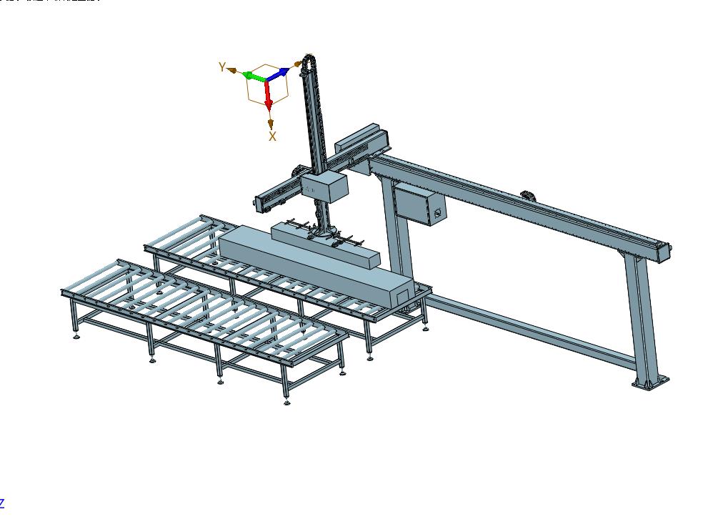 重型长齿条齿轮三轴悬臂机械手龙门桁架 Step 模型图纸下载 懒石网