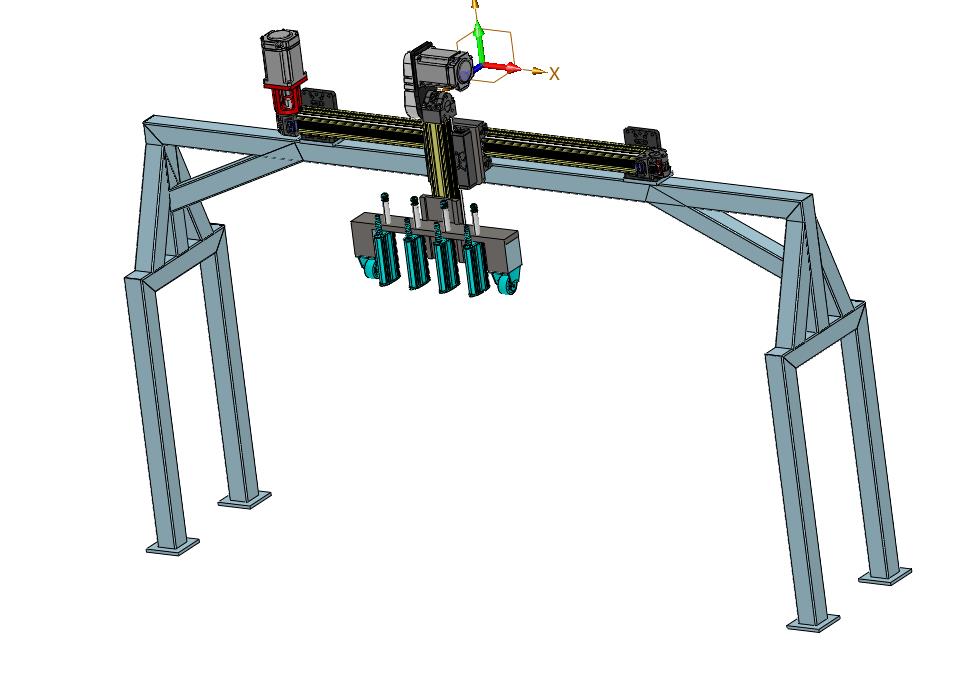 双轴移动钣金布匹喷码龙门带滚轮防护