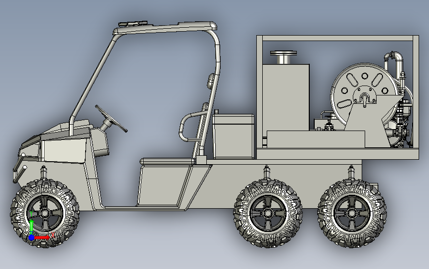 基于 6X6 ATV 的消防车 正面视图
