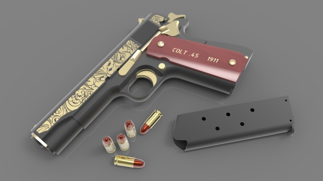 一种玩具枪模型（colt-45-1911）