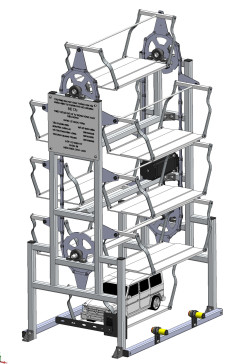 垂直旋转自动停车场模型简易设计3D图纸 Solidworks设计