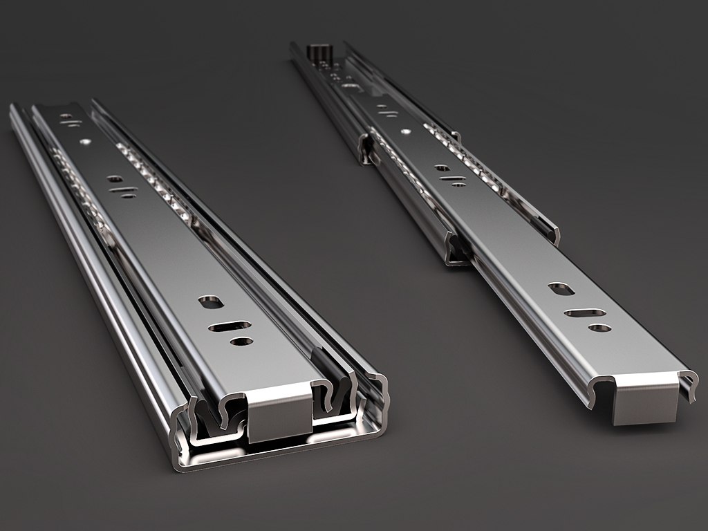 滚珠轴承伸缩滑块3D数模图纸 Solidworks设计 附step igs