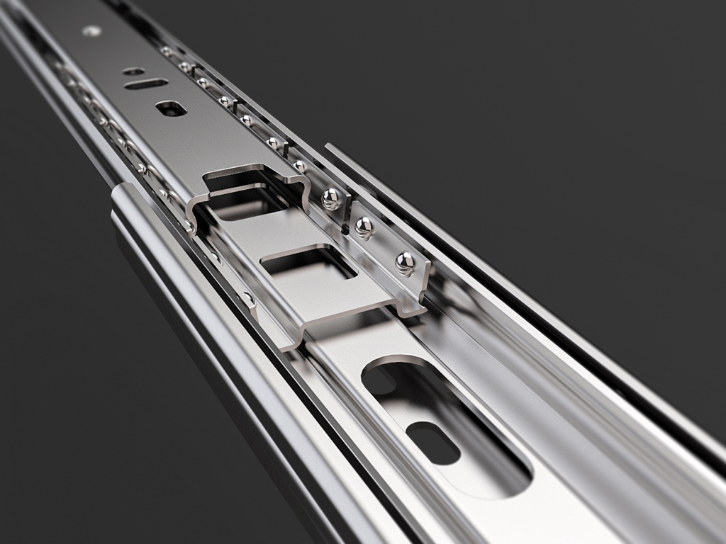滚珠轴承伸缩滑块3D数模图纸 Solidworks设计 附step igs