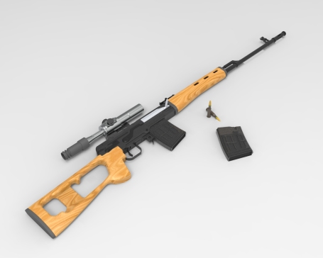 一种玩具枪模型（SVD型号不详简化）