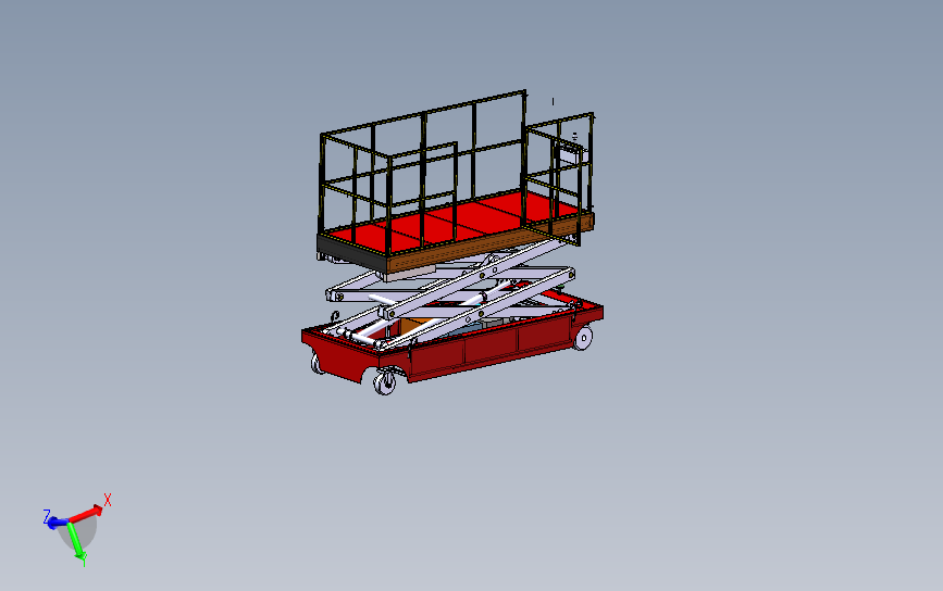 液压车升降工作平台3D模型图纸 Solidworks设计