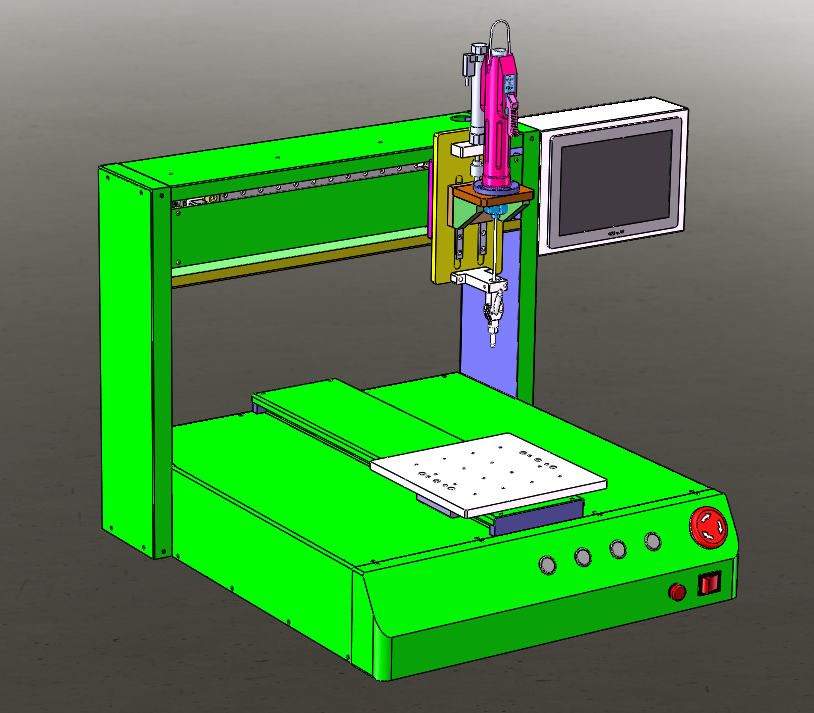 典型XYZ台式三轴螺丝机,吹气式锁螺丝机