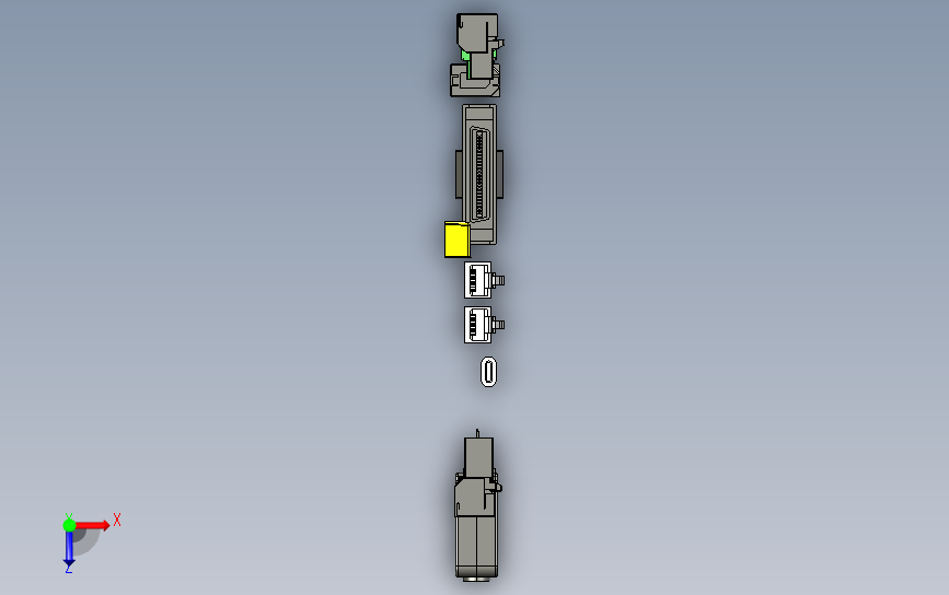 Y7-S B结构(220V-750W和220V-1KW)_3D数据伺服驱动 俯视图
