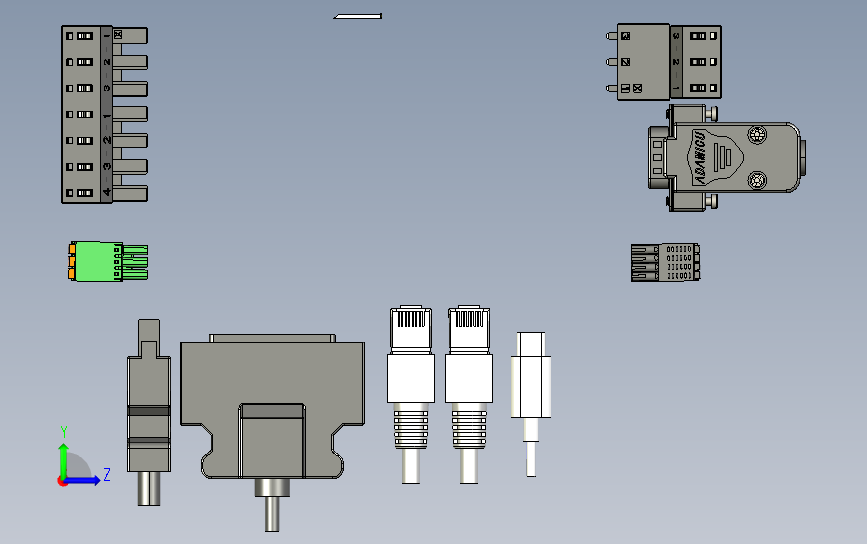 Y7-S B结构(220V-750W和220V-1KW)_3D数据伺服驱动 左侧视图