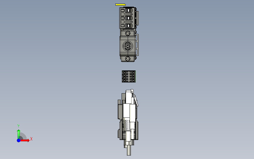 Y7-S B结构(220V-750W和220V-1KW)_3D数据伺服驱动 正面视图