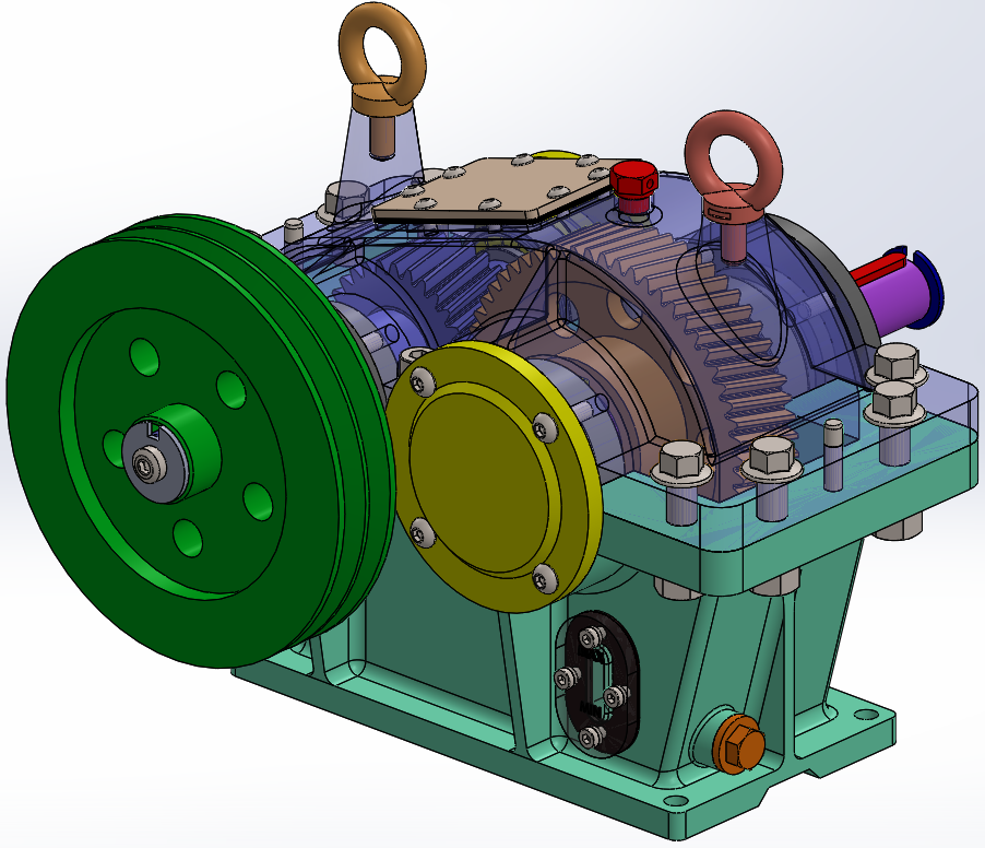斜齿轮一级减速器