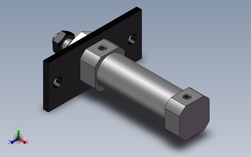 SMC短行气缸缸径20CM3FZ20平端杆侧法兰型