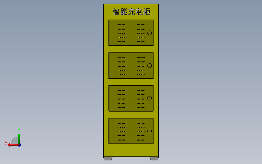 电动车电瓶充电柜 背面视图