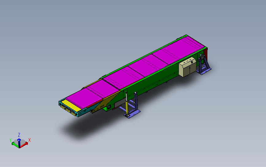 皮带伸缩机 Solidworks 2012 模型图纸下载 懒石网