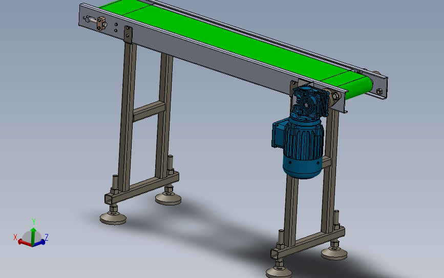 3d皮带输送机模型 Solidworks 2018 模型图纸下载 懒石网