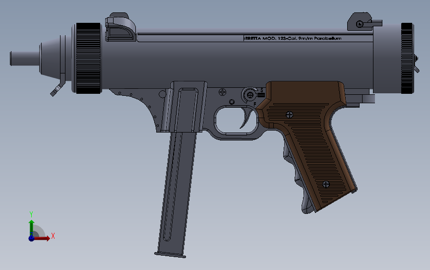 beretta-mp-12 正面视图