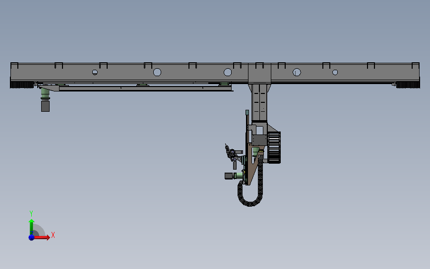 龙门式三维激光切割机3D图纸 SOLIDWORKS设计 附X_T格式 正面视图