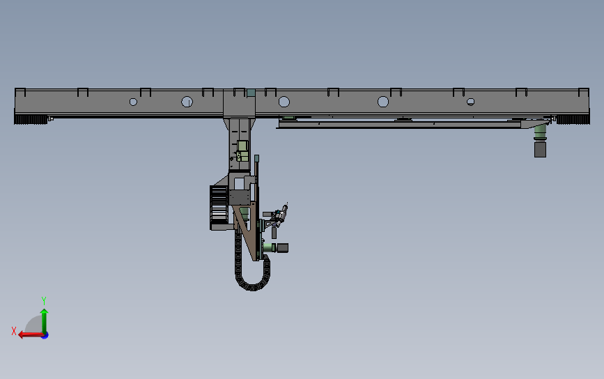 龙门式三维激光切割机3D图纸 SOLIDWORKS设计 附X_T格式 背面视图