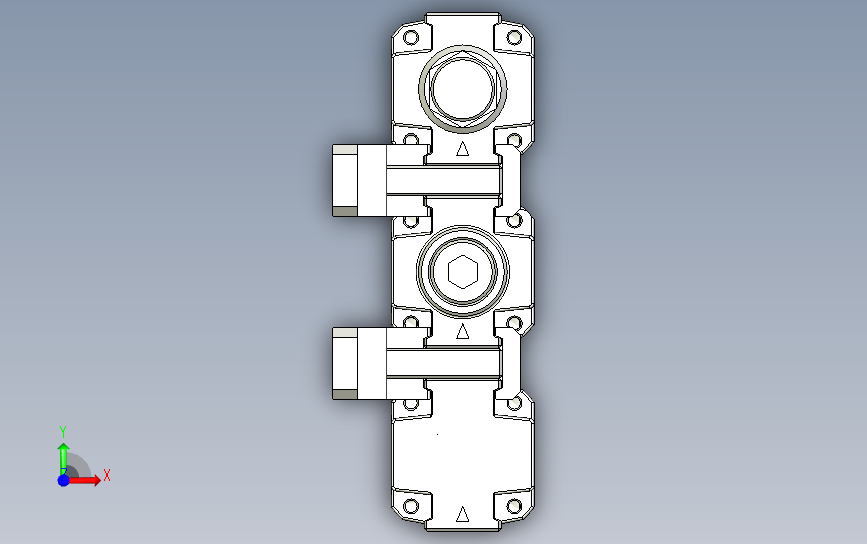 气源处理元件三点式组合3D-NC-100-M5系列 正面视图