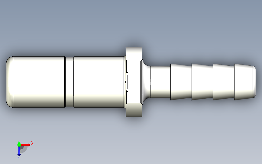 管接头螺纹Tube-to-Barb Connector F6TCB4系列 俯视图