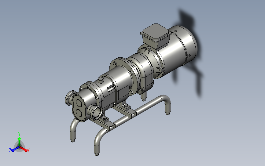 耦合旋转凸轮泵TLS 3-50 DIN + SK25F-112系列_STEP_模型图纸下载 – 懒石网