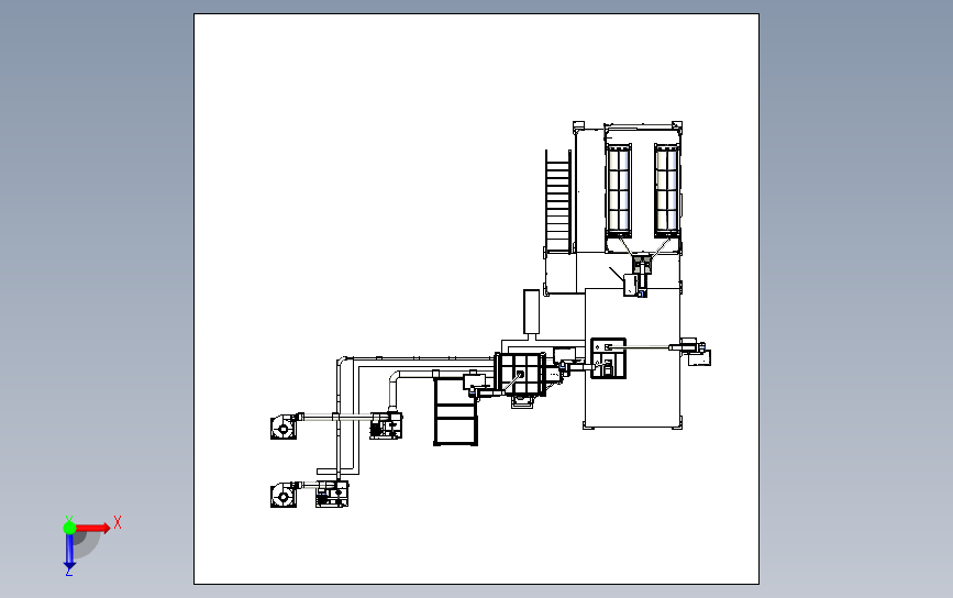 米精炼厂3D模型图纸 IGS格式图档 食品加工生产线数模