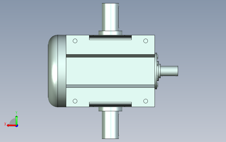 圆弧圆柱蜗杆减速器JSJ_CW_III_200系列 背面视图