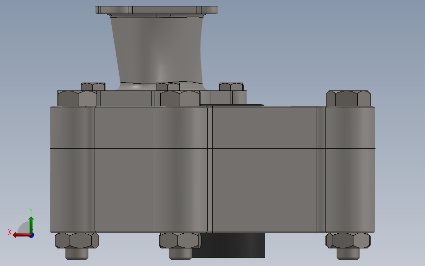 Pazinger Super泵模型3D图纸 Solidworks设计 背面视图