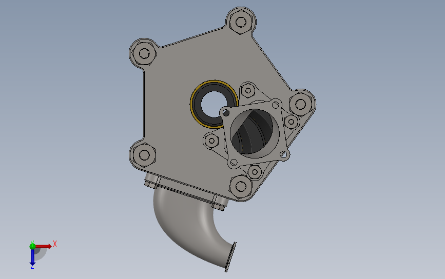 Pazinger Super泵模型3D图纸 Solidworks设计 俯视图