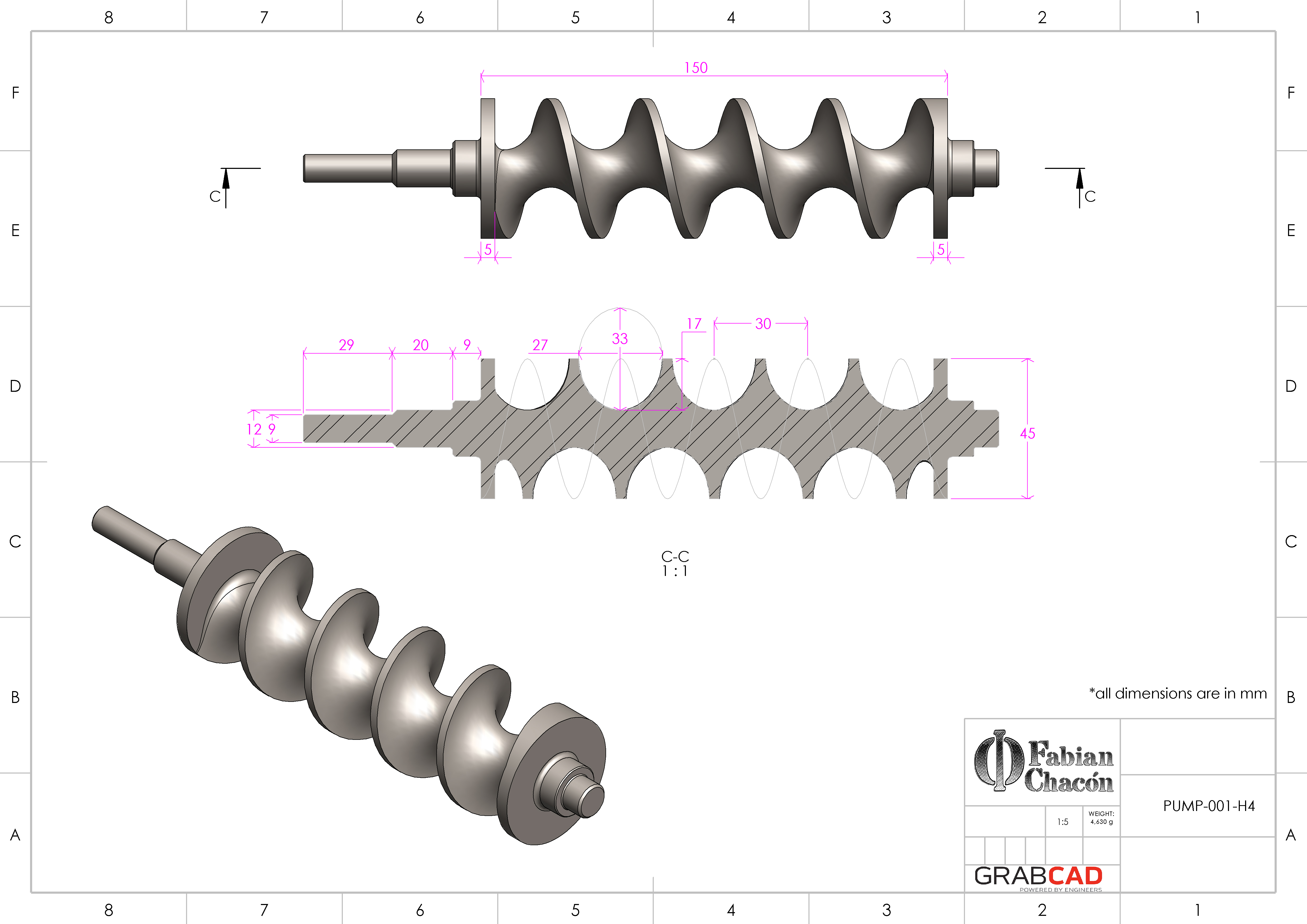 螺旋轴泵3d模型图纸 Solidworks设计 附step格式 Solidworks 2017 模型图纸下载 懒石网