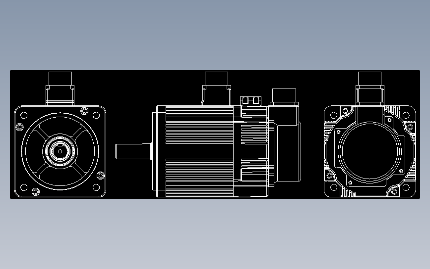 伺服电机1kW、1.3kW、1.5kW、1.6kW、2.4kW、2.6kW 130框号系列机种图纸