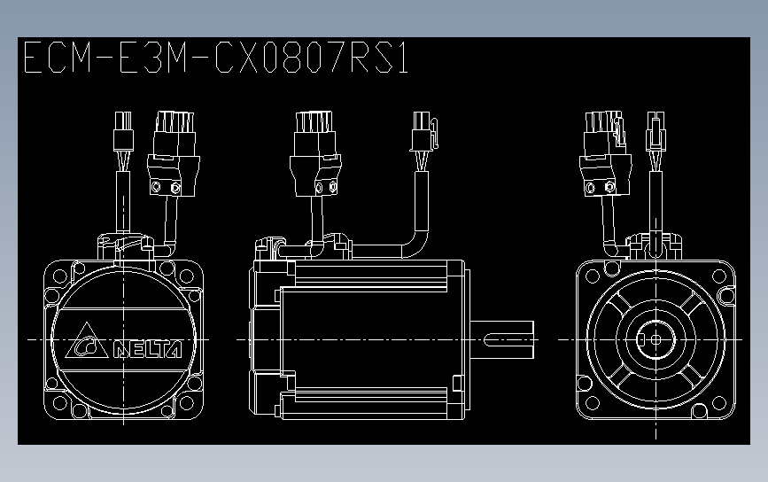 伺服电机400W、750W (中惯量)ECM-E3-80框号系列机种图纸