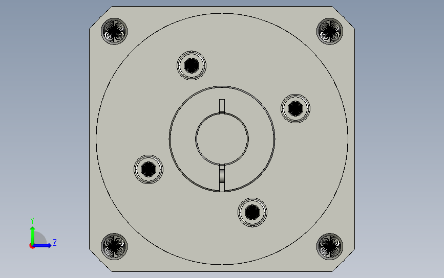 间隙减速器gearbox_gbx080016k_gbk_080_100_3_f 左侧视图