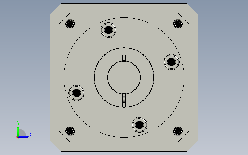 间隙减速器gearbox_gbx160040k_gbk_160_140_0_f 左侧视图