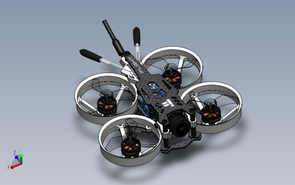 IFLIGHT Cinebee 75HD四轴飞行器无人机3D图纸 Solidworks设计
