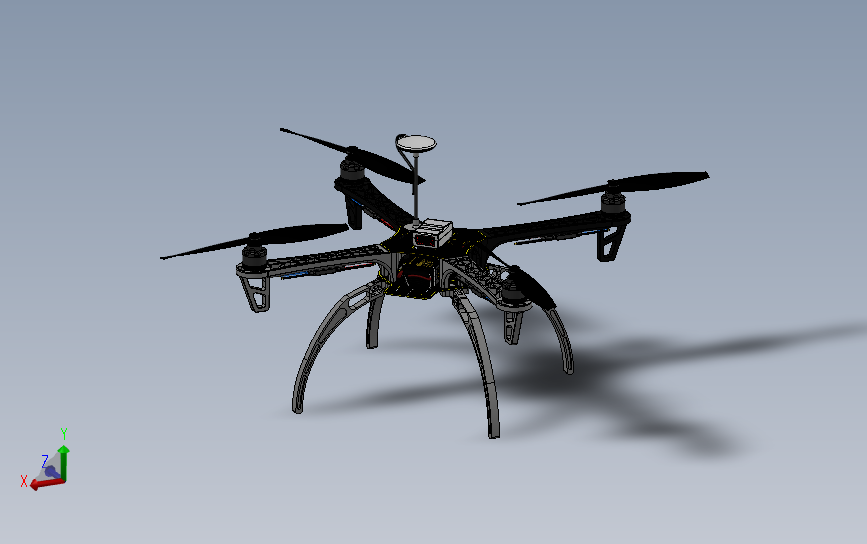 大疆DJI F450无人机框架三维建模图纸 SOLIDWORKS设计