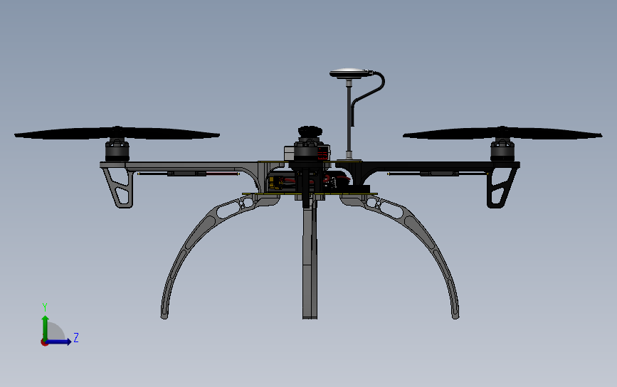 大疆DJI F450无人机框架三维建模图纸 SOLIDWORKS设计