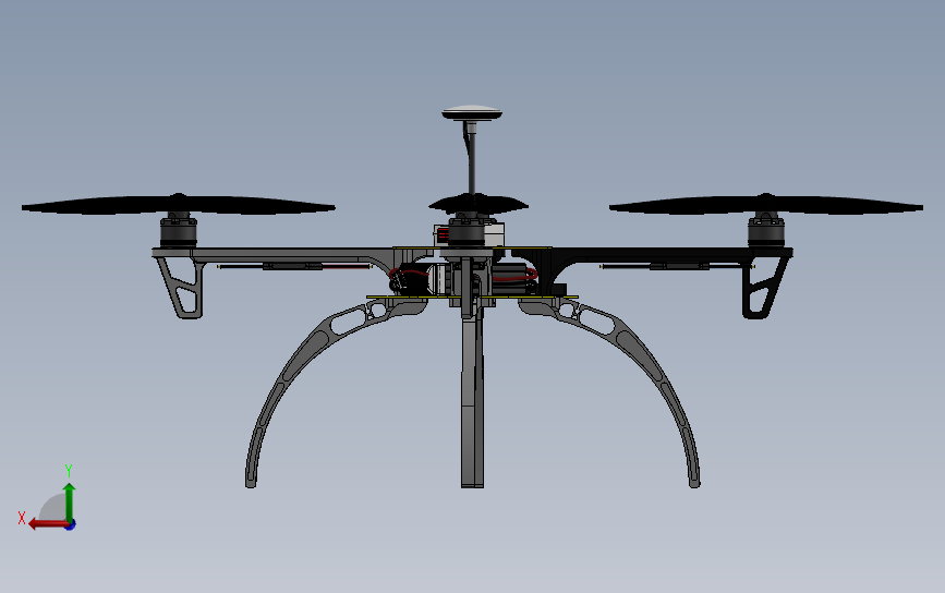 大疆DJI F450无人机框架三维建模图纸 SOLIDWORKS设计