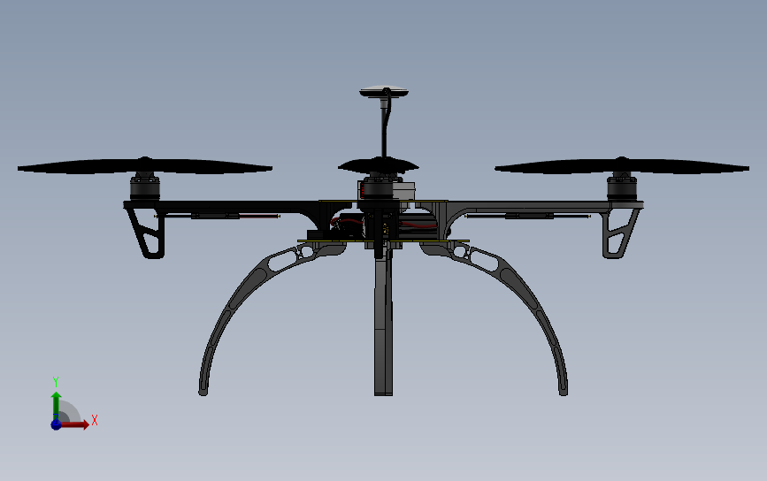 大疆DJI F450无人机框架三维建模图纸 SOLIDWORKS设计