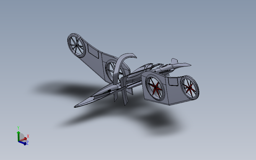 仿鸟型无人机造型3D图纸 Solidworks设计