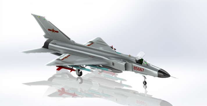 Shenyang J-8 II 歼-8Ⅱ歼击机外观玩具模型3D图纸 x_t格式